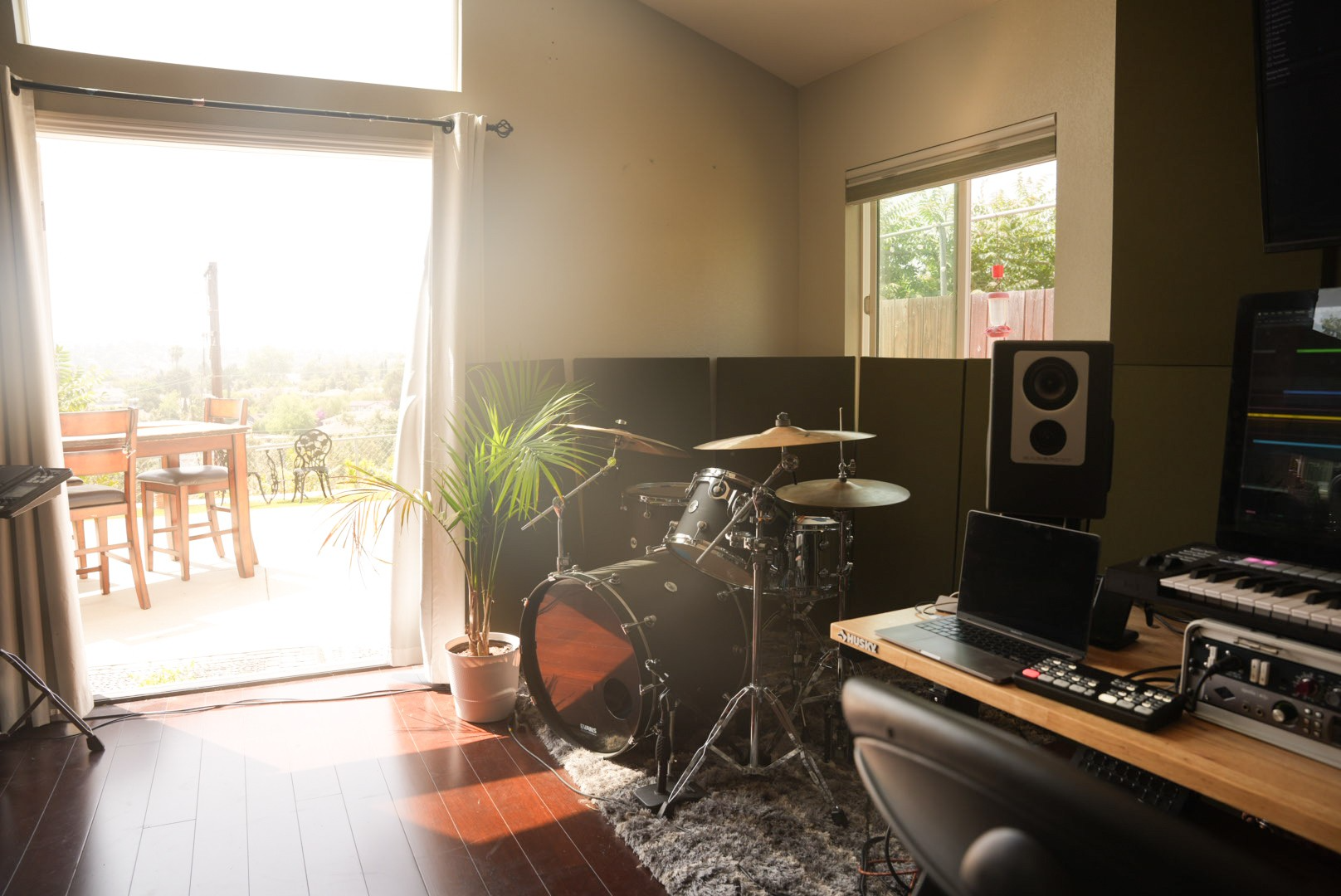 Drum kit and studio setup
