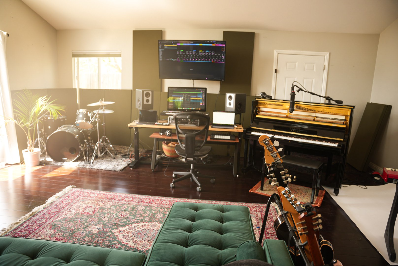 Full studio view with all instruments